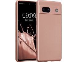 kwmobile metallic telefoonhoesje van TPU - geschikt voor Google Pixel 7a - Flexible case voor smartphone - In metallic roségoud