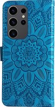 Mobigear Mandala Phone Case adapté pour Samsung Galaxy S24 Ultra Case Bookcase Wallet - Blauw