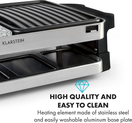 Sirloin raclette 1500W aluminium / steen 8 personen controle-LED — afbeelding 5