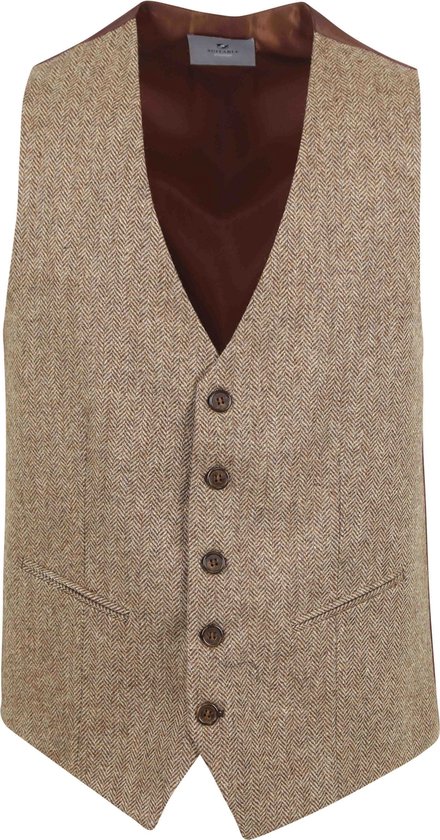 Convient - Gilet Tweed Beige - Homme - Taille 48 - Coupe moderne