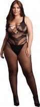 Shots - Le Désir DES058BLKOSX - Bodystocking with Accentuated Lines - OSX - Black OSX