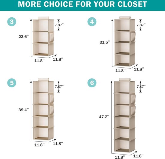 2 stuks hangende opbergorganizer, tas voor sokken, ondergoed, beha-stropdassen, kledingkast, kleerhangers, planken, 30 dubbelzijdige zakken, deurverdeler 2 stuks hangende opbergorganizer, tas voor sokken, ondergoed, beha-stropdassen, kledingkast, kleerhangers, planken, 30 dubbelzijdige zakken, deurverdeler