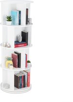 Relaxdays boekenkast - draaibaar - boekenrek - rond - opbergrek - 20 vakken