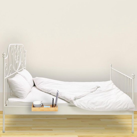 pk levering tiran Relaxdays bedplank bamboe - nachtkastje aan bed - nachtplank - bedtafel -  hangend aan bed | bol.com