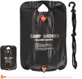 Relaxdays 2x camping douche 20 liter - solar buiten douche - tuindouche - vouwbaar - zwart