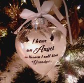 Kerstbal Hart herdenking Angel heaven Opa Grandpa Kerst cadeau Kado