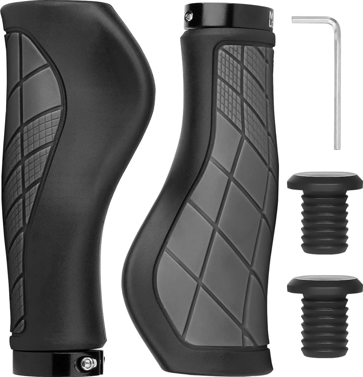 Fietsgrepen, ergonomische fietsgrepen, aluminium sluitring-design, antislip en comfortabel, handgrepen voor 22,2 mm Velo, mountainbike, racefietsstuur handgrepen