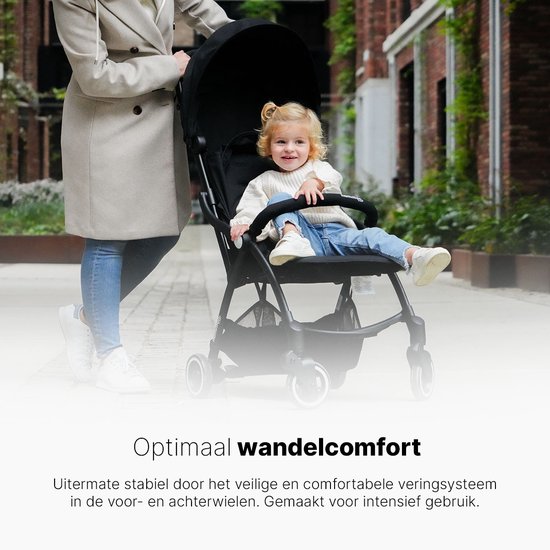 Hamilton by Yoop S1 Plus Buggy - MagicFold - Tot 22 kg - Compacte Wandelwagen - Inklapbare Plooibuggy - Reisbuggy - Zwart