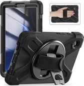 Case2Go- Tablet Hoes geschikt voor Samsung Galaxy Tab A9 (2023) - Hand Strap Heavy Armor Case - Zwart