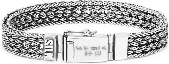 SILK Jewellery - Zilveren Armband - Mesh - 662.23 - Maat 23,0