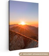 Tableau sur toile Berg - Paysage - Soleil - 120x180 cm - Décoration murale XXL