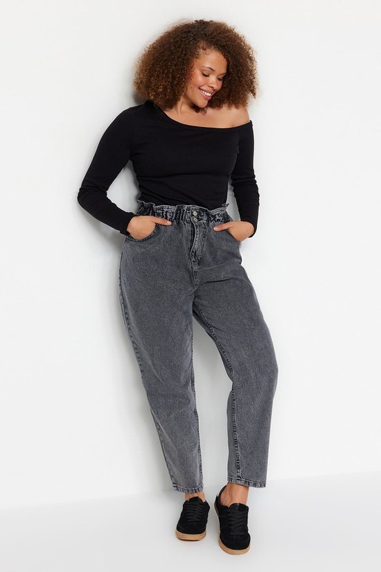 Trendyol Hoge taille Mama mom jeans met hoge taille en elastische taille TBBAW23JE00002