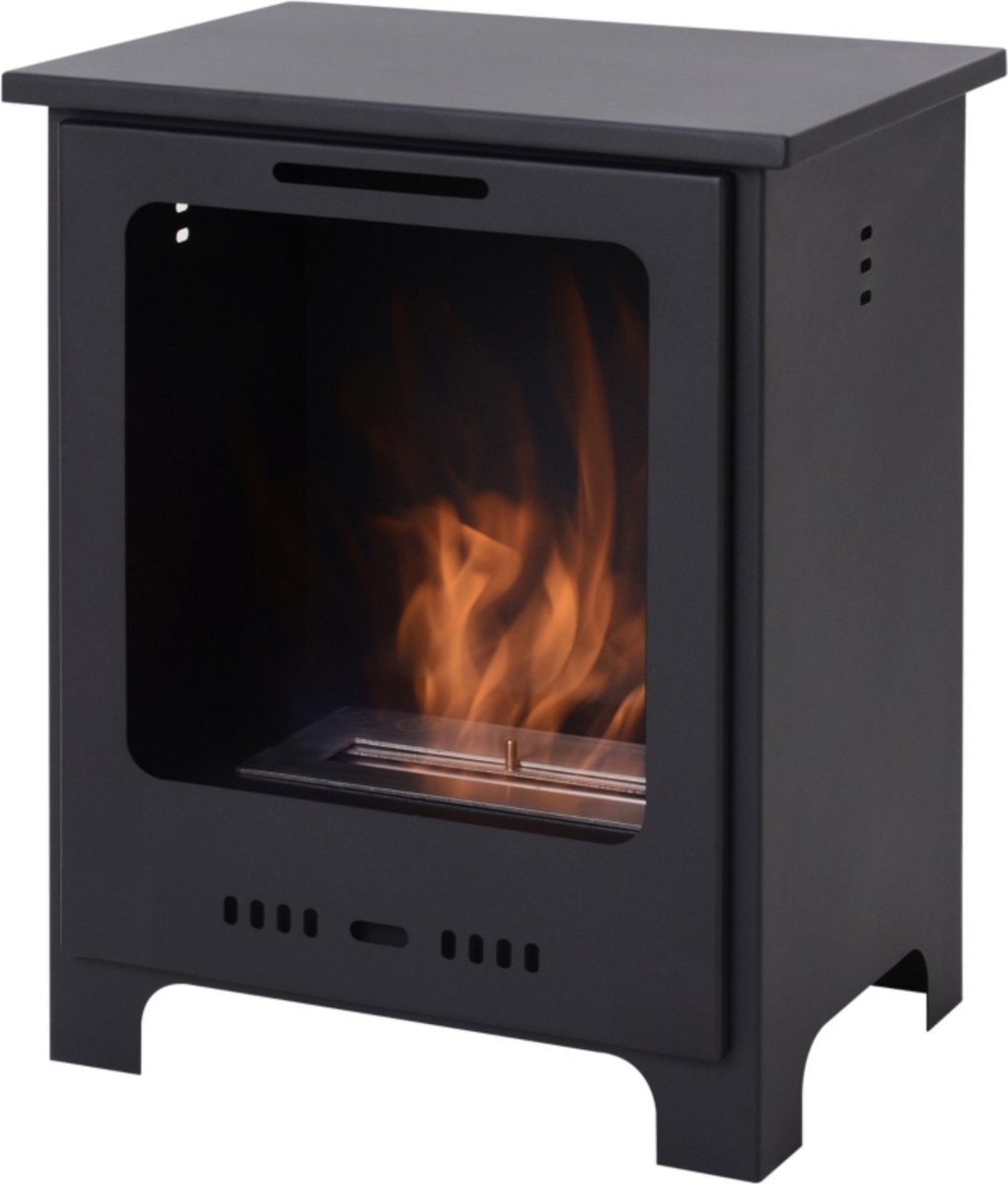Bio ethanol sfeerhaard - Bio ethanol haard - 15 L - 3 uur brandtijd - Metaal - Zwart - B40 x D30 x H50 cm