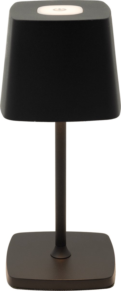 Luxus Europe - Draadloze Tafellamp Touch Deluxe - Aimée - Zwart - 21cm - Tafellamp Slaapkamer - Decoratieve tafellamp - Oplaadbaar - Dimbaar
