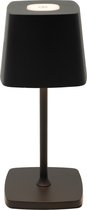 Luxus Tafellamp Touch Deluxe - Aimée - Zwart - 21cm - Oplaadbaar en Dimbaar - Voor binnen en buiten