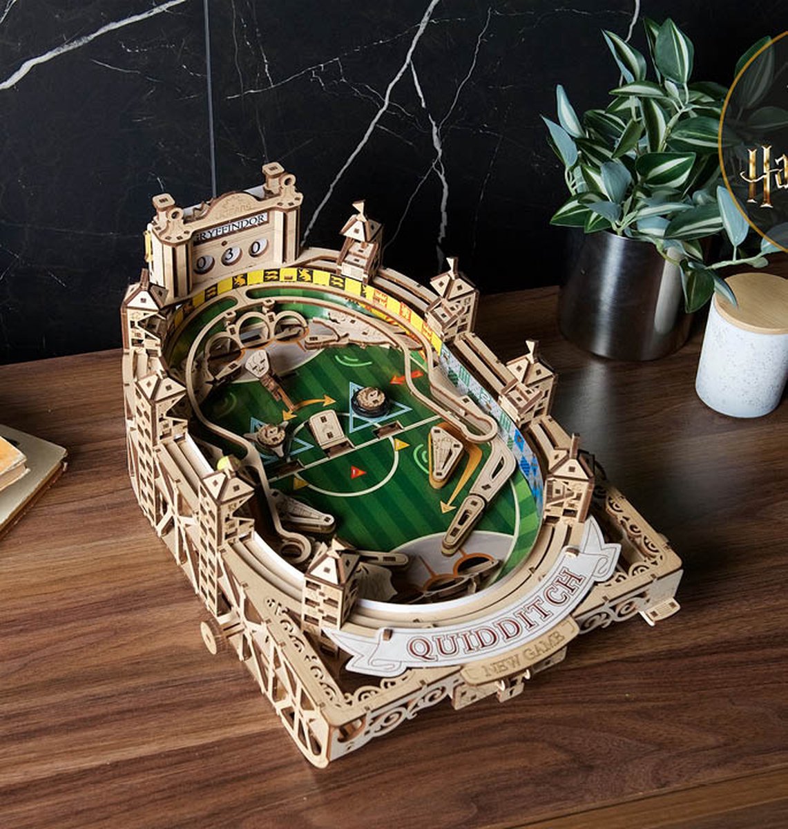 UGEARS 3D Modelbouw - Quidditch™ Pinball - Harry Potter™ - Mechanisch Bouwpakket Hout - Educatief Speelgoed — afbeelding 8