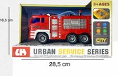 Brandweerwagen - Frictie met geluid en lichtjes - Urban service series 21CM