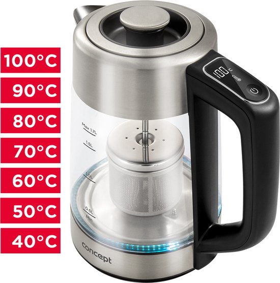 Concept Waterkoker 1.7L temperatuurregeling en koffiezetapparaat bol