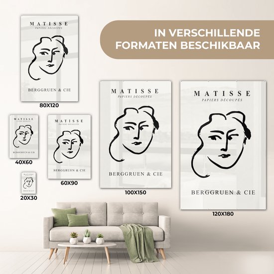 MuchoWow® Peinture sur verre 20x30 cm - Peinture sur verre acrylique - Abstrait - Femme - Henri Matisse - Maîtres anciens - Photo sur verre - Peintures