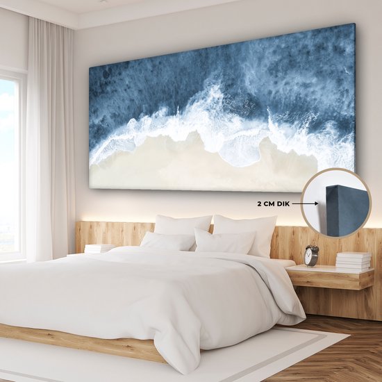 Foto: Canvas schilderij 160x80 cm wanddecoratie strand zee water natuur muurdecoratie woonkamer slaapkamer decoratie kamer accessoires schilderijen