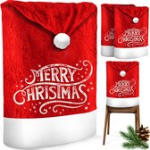 KESSER® Set de housses de chaise de Noël de Premium - Housses de siège de chaise pour Noël - Chapeau de Père Noël - Décoration de Noël pour housse de chaise - Housse de chaise au design de Noël - Joyeux Noël / 6 Set