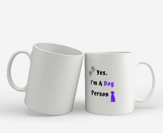 Akyol - oui je suis une personne de chien Mug avec impression - chiens - amoureux des chiens - quelqu'un qui aime les chiens - anniversaire - cadeau - cadeau - contenu 350 ML