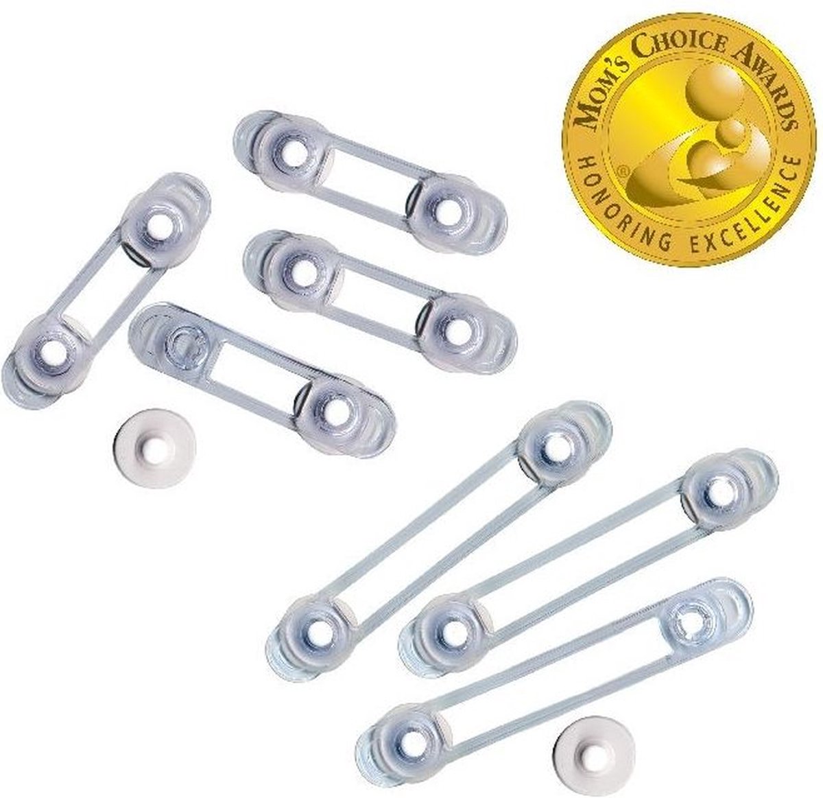 Dreambaby Multifunctioneel Sloten Set 7 Stuks - Zelfklevende Kindersloten voor Kastjes en Lades - Flexibele Veiligheidssloten voor Glas, Hout en Metaal