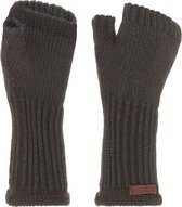Knit Factory Cleo Gebreide Dames Vingerloze Handschoenen - Handschoenen voor in de herfst & winter - Bruine handschoenen - Polswarmers - Taupe - One Size