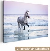 Canvas Schilderij Paarden - Lucht - Zee - 120x80 cm - Wanddecoratie