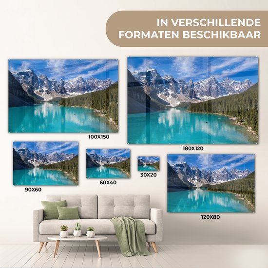 Peinture sur Verre - Lac Moraine au Canada - 120x80 cm - Peintures sur Verre Peintures - Photo sur Glas
