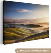 La brume tombe sur les paysages toscans en Italie Toile 30x20 cm - petit - Tirage photo sur toile (Décoration murale salon / chambre)