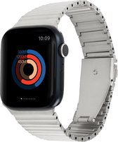 Stalen bandje - RVS - geschikt voor Apple Watch Series 1/2/3/4/5/6/7/8/9/SE/SE 2 met case size 38 mm / 40 mm / 41 mm - zilver