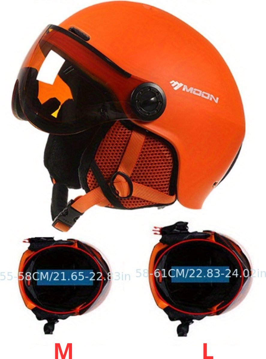 Skihelm met vizier Zwart - Verstelbaar Maat M (56-58cm) NIEUW