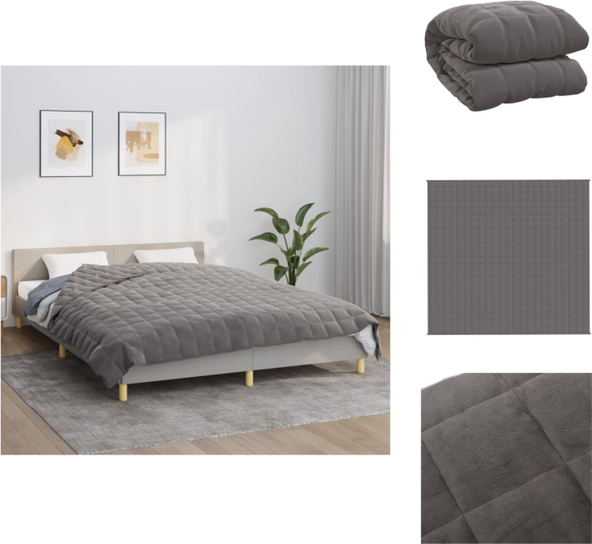 vidaXL - Verzwaringsdeken - 220x260 - cm - 15 - kg - stof - lichtcrèmekleurig
