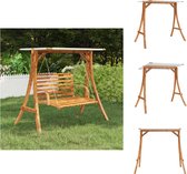 vidaXL Balançoire en bois courbé - Standard 175x101x161,5 cm - Avec toit plat et finition teck - Chaise à bascule