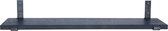 GoudmetHout - Massief eiken wandplank - 220 x 20 cm - Zwart Eiken - Inclusief industriële plankdragers L-vorm UP Geen Coating - lange boekenplank