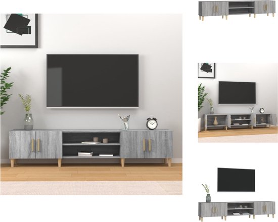vidaXL TV-kast - Trendy - TV-meubel - 180x31.5x40 cm - Grijs Sonoma Eiken - Duurzaam materiaal - Kast
