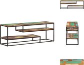 vidaXL TV-meubel Industrieel - 130 x 30 x 45 cm - Gerecycled hout en staal - Kast