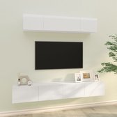 vidaXL Televisiemeubel - Klassiek - 2x 60x30x30cm en 2x 80x30x30cm - Hoogglans wit - Kast