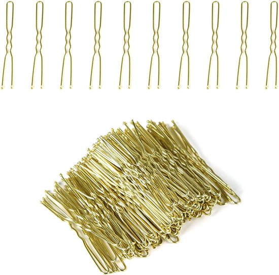 Foto: 200 stuks haarspelden 6 cm u vormige haarspelden goud bobby pins voor vrouwen dames meisjes kinderen haarspeld onzichtbare golvende haargreep haarclip haaraccessoires goud 