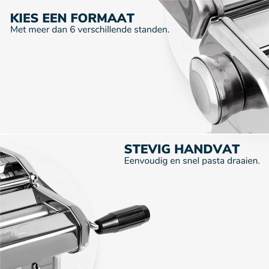 Kitchenz® Pastamachine - Pastamaker - Pasta Starterset - Spaghetti machine - Pasta Roller ook voor: Ravioli, Lasagne, Spätzle etc. - Incl. Receptenboek van Kitchenz® — afbeelding 5