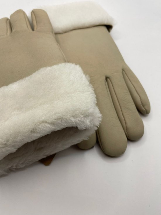 Apex Gloves - Dames en Heren Leren Handschoenen - Hoge kwaliteit %100 Schapenleer - Wıt - Winter - Extra warm - Maat M