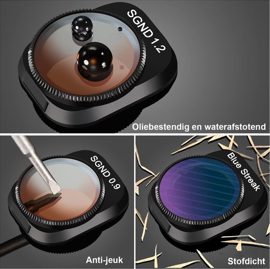 Skyreat ND Filter voor DJI Mini 3 Pro, meervoudig gecoate filter camera lens, filterset compatibel met DJI Mini 3 Pro accessoires, verpakking van 3 (PL ND8 ND16) - (plastic versie
