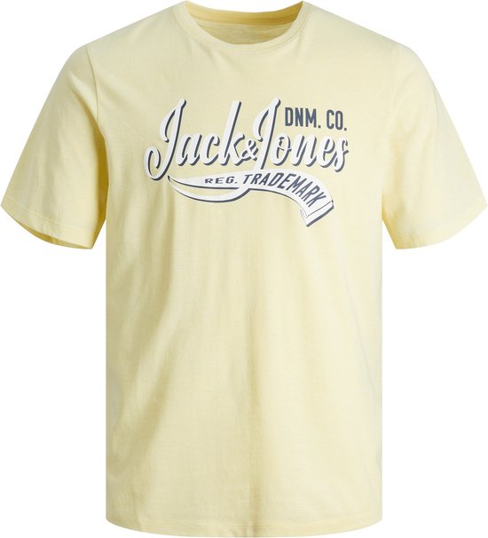 Jack & Jones T-shirt Jjelogo Tee Ss O-neck 2 Col Ss24 Sn 12246690 French Vanilla/melange Mannen Maat - XL