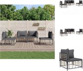 vidaXL Hoekbank - Antraciet - Poly Rattan - 72x72x66 cm - Weerbestendig - Loungebank