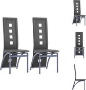 vidaXL Chaise de salle à manger - Grijs - Simili cuir - 43 x 55,5 x 108 cm - Dossier haut - Chaise de salle à manger