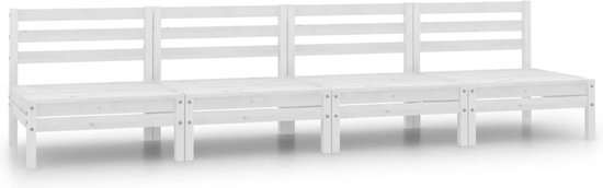 vidaXL Ensemble de salon - Bois de pin - Wit - 63,5 x 63,5 x 62,5 cm - Ensemble de jardin
