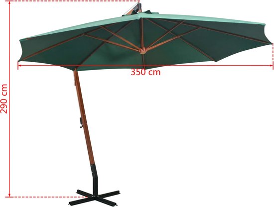 VidaXL Vervangend Parasoldoek – Zweefparasol – 350 Cm Diameter – Taupe – Polyester – UV-beschermend En Anti-vervagend – Alleen Doek – Voor Bestaand Frame