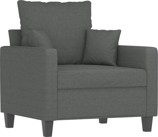 vidaXL Ensemble de salon 4 pièces avec coussins - Gris foncé - Mobilier de jardin - Chaises - Meubles d'extérieur - Canapé de salon