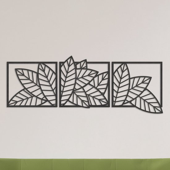 Wanddecoratie | Bladeren 3-luik - M (40x107cm)